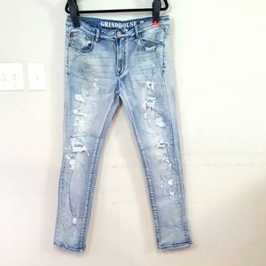 The Grindhouse Denime Men Sz 36x32 Distressed Jean